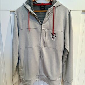NC State Gray Full-Zip Hoodie size small